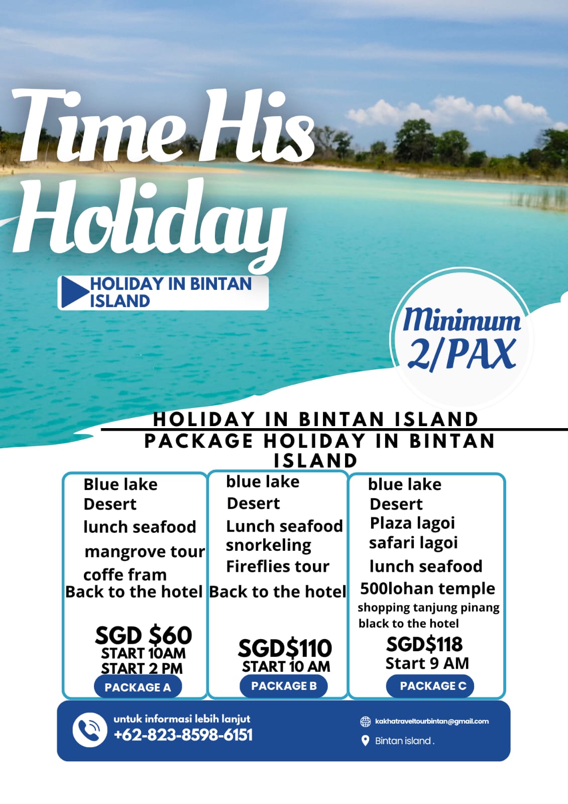 Image PAKET HOLIDAY IN BINTAN ISLAND -CAN BOOKING NOW VIA WHATSAPP +62-823-8598-6151